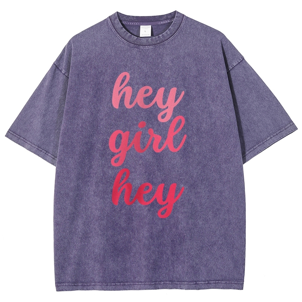 Hey Give Hey Unisex Fit Washed T-Shirt-moweekender