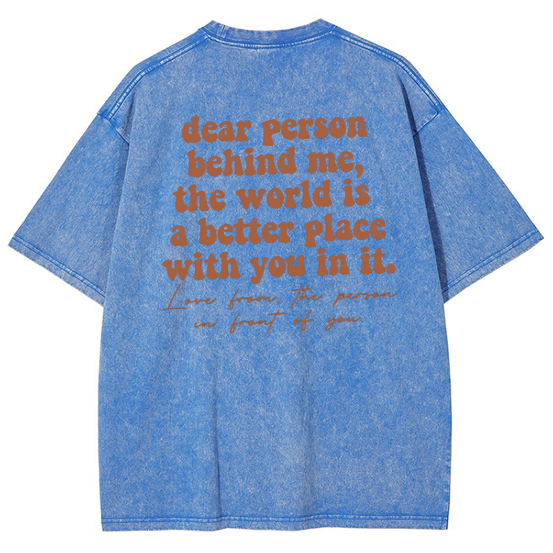 Dear person behind me Vintage Snowflake Washed T-Shirt-moweekender
