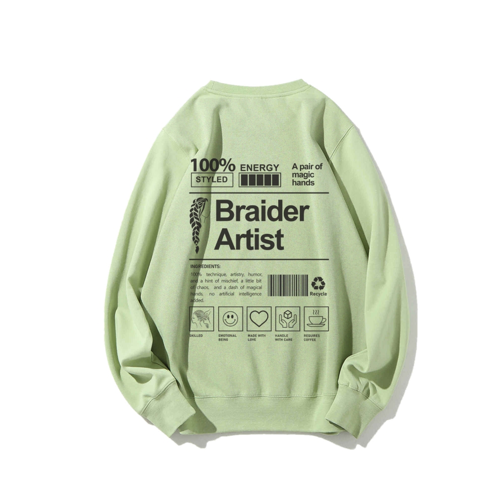 Braider Artist Casual Crewneck Sweatshirt-moweekender