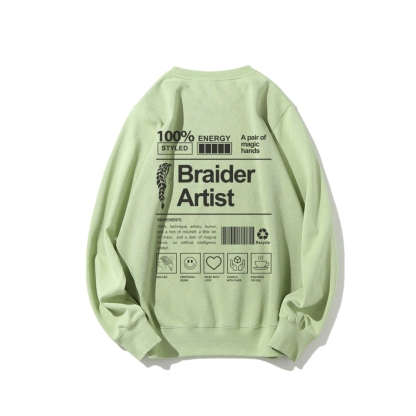 Braider Artist Casual Crewneck Sweatshirt-moweekender
