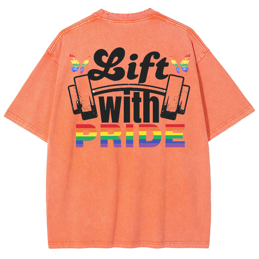 Pride Lift Unisex Vintage Washed Short Sleeve T-Shirt-moweekender