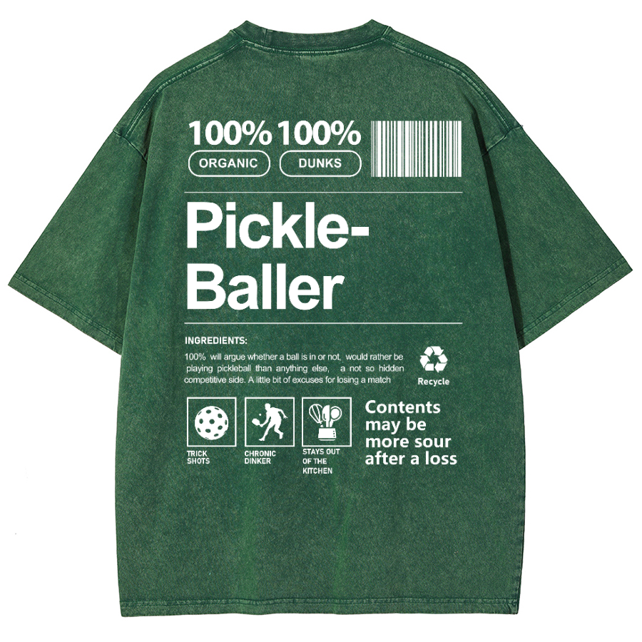 Pickle Baller Unisex Fit Washed Oversized T-Shirt-moweekender