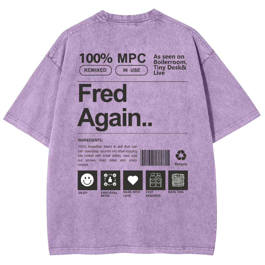 Fred Again Unisex Fit Washed Oversized T-Shirt-moweekender