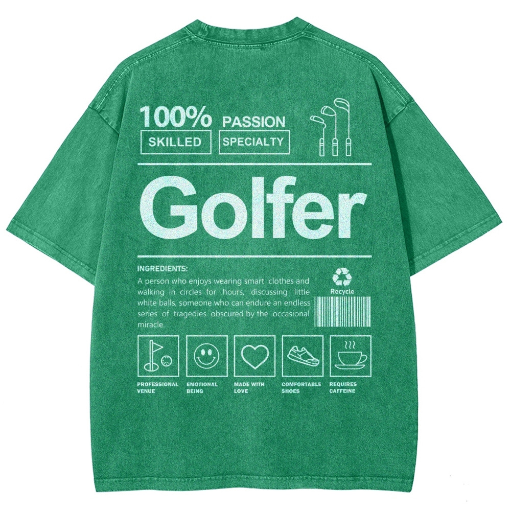 Golfer Unisex Fit Washed T-Shirt-moweekender