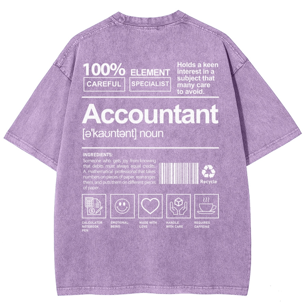 Accountant Unisex Fit Washed T-Shirt-moweekender