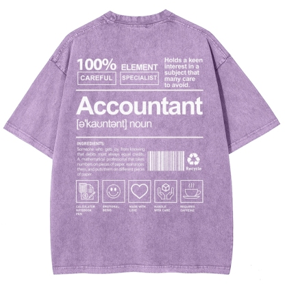 Accountant Unisex Fit Washed T-Shirt-moweekender