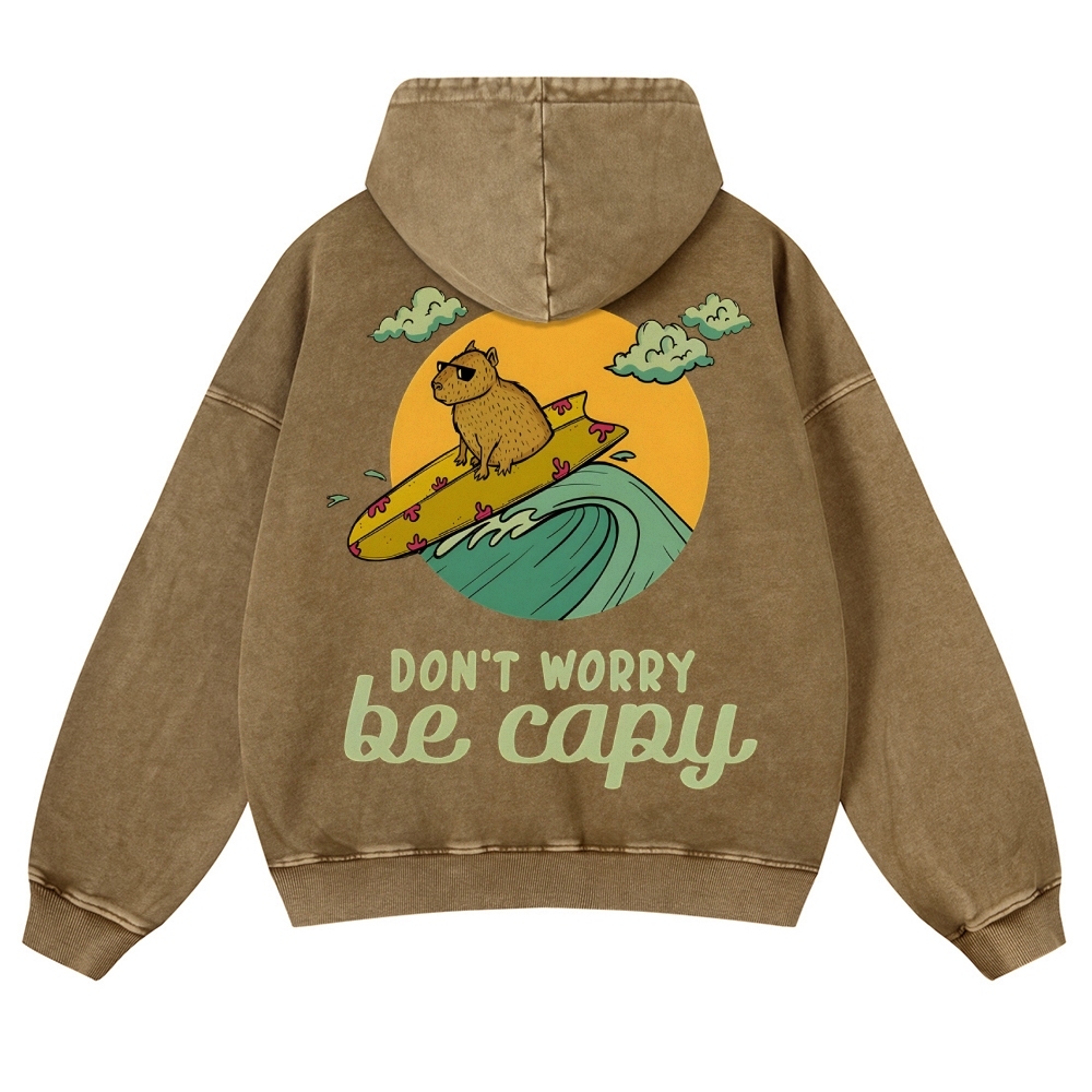 Be Capy Surfing Vintage Washed Hoodie-moweekender
