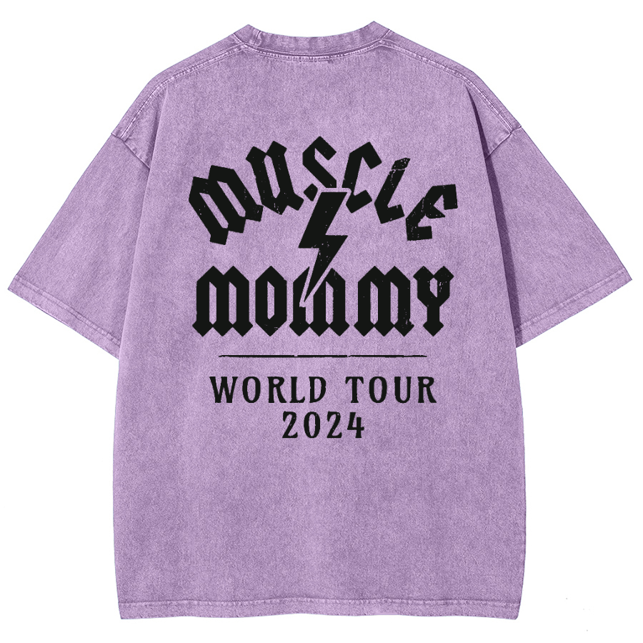 Muscle Mommy Unisex Fit Washed Oversized T-Shirt-moweekender