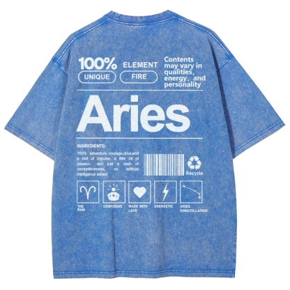 Aries Unisex Fit Washed T-Shirt