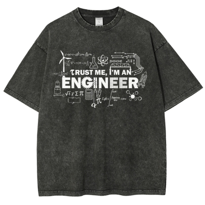 Engineer Unisex Fit Washed T-Shirt-moweekender
