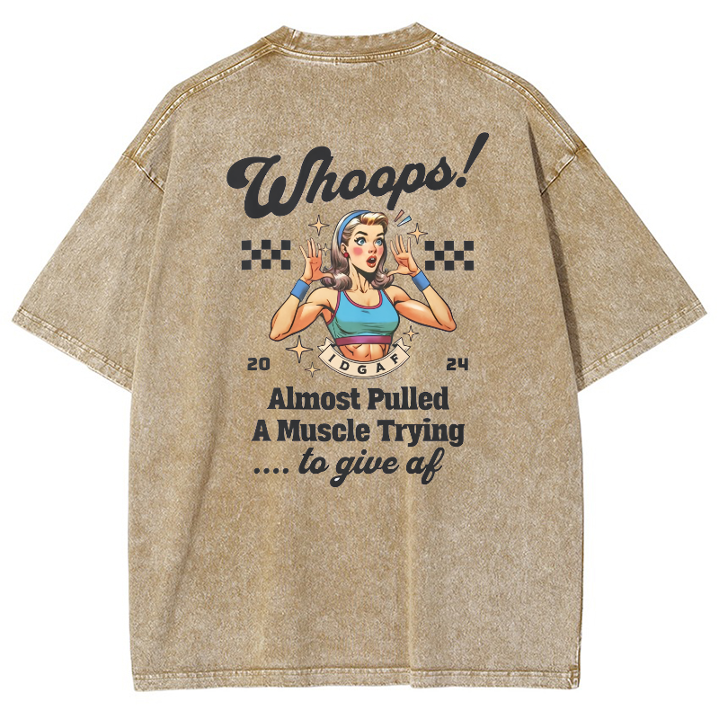 Whoops! Almost Pulled A Muscle TryingTo Give AF Vintage Snowflake Washed T-Shirt-moweekender