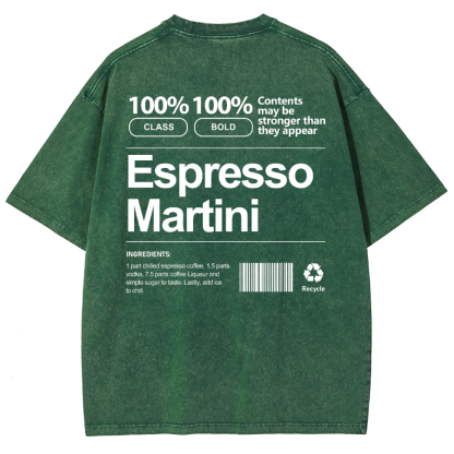 Espresso Martini Unisex Fit Washed Oversized T-Shirt-moweekender