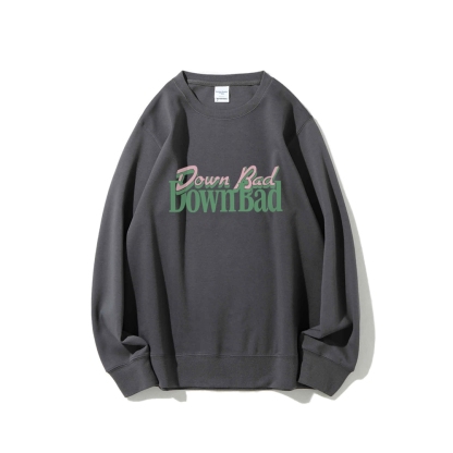 Down Bad Crying At The Gym Casual Crewneck Sweatshirt-moweekender