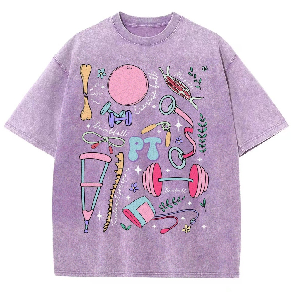 Physical Therapy Unisex Fit Washed T-Shirt-moweekender