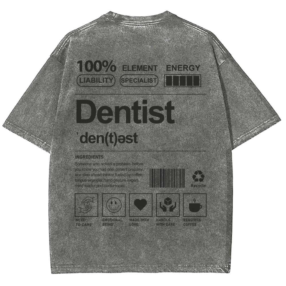 Dentist Unisex Fit Washed T-Shirt-moweekender