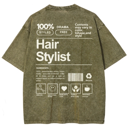 Hair Stylist Addcustom Washed T-shirt