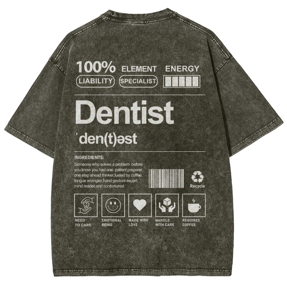 Dentist Unisex Fit Washed T-Shirt-moweekender