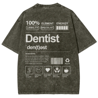 Dentist Unisex Fit Washed T-Shirt-moweekender