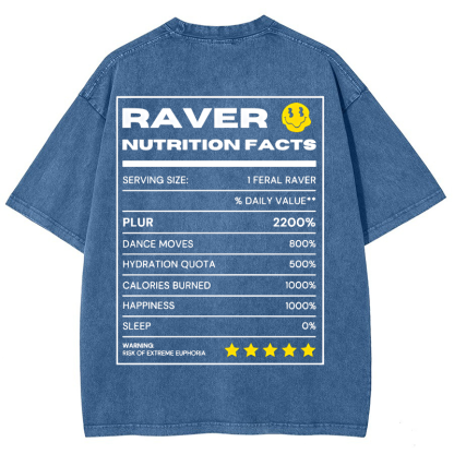 RAVER NUTRITION FACTS Vintage Snowflake Washed T-Shirt-moweekender