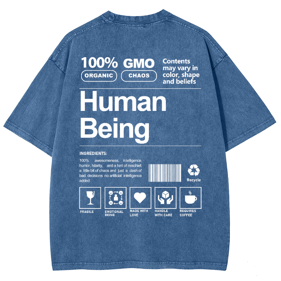 Human Being Unisex Fit Washed Oversized T-Shirt-moweekender