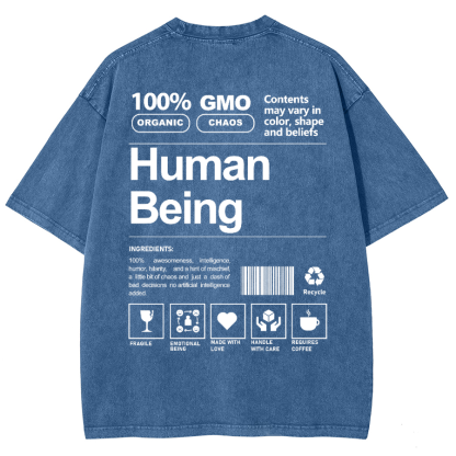Human Being Unisex Fit Washed Oversized T-Shirt-moweekender