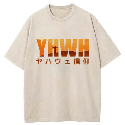YHWH With Faith Washed Vintage T-Shirt-moweekender