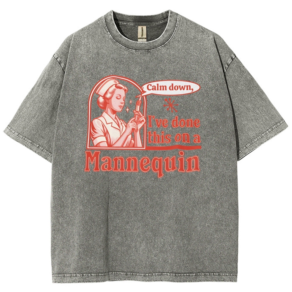 Nurse Unisex Fit Washed T-Shirt-moweekender