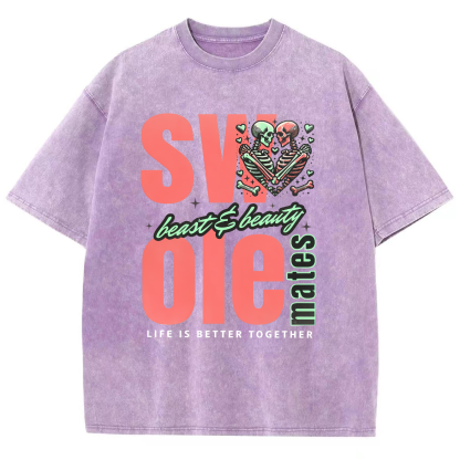 Life Is Better Together Unisex Fit Washed T-Shirt-moweekender