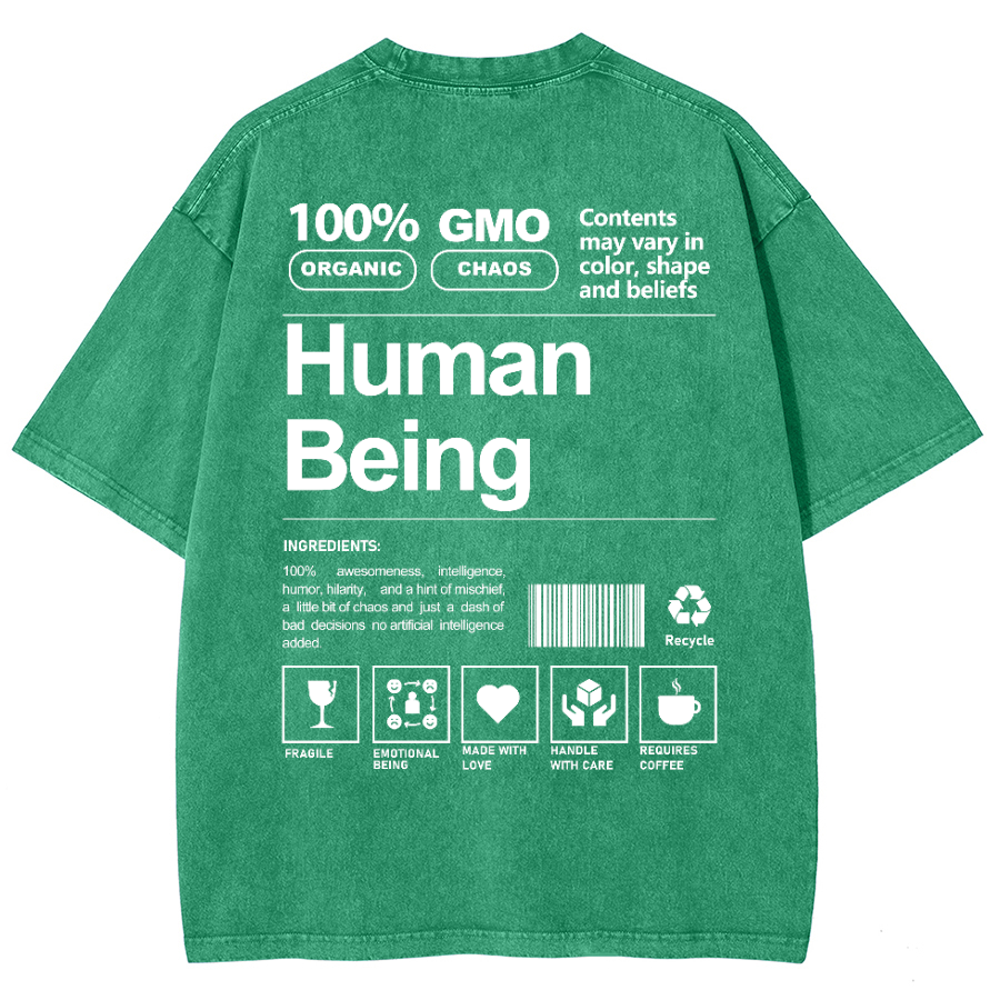 Human Being Unisex Fit Washed Oversized T-Shirt-moweekender