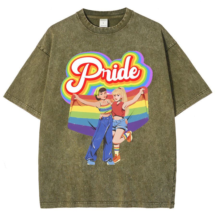Pride Unisex Fit Washed Oversized T-Shirt-moweekender
