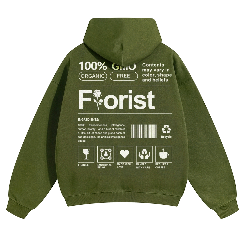 Florist Pattern Unisex Casual Anime Print Hoodie-moweekender