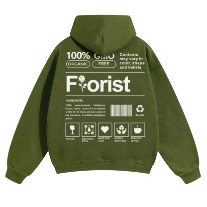 Florist Pattern Unisex Casual Anime Print Hoodie-moweekender