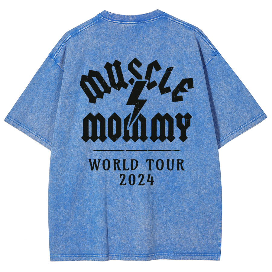 Muscle Mommy Unisex Fit Washed Oversized T-Shirt-moweekender