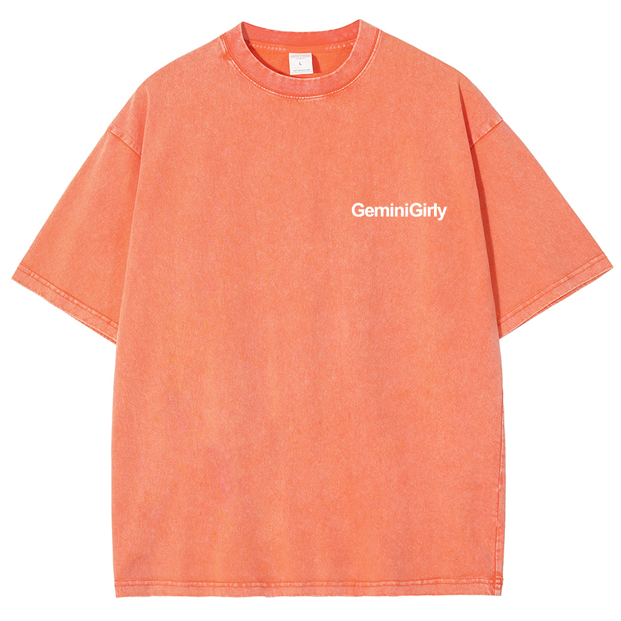 Gemini Girly Unisex Fit Washed Oversized T-Shirt-moweekender