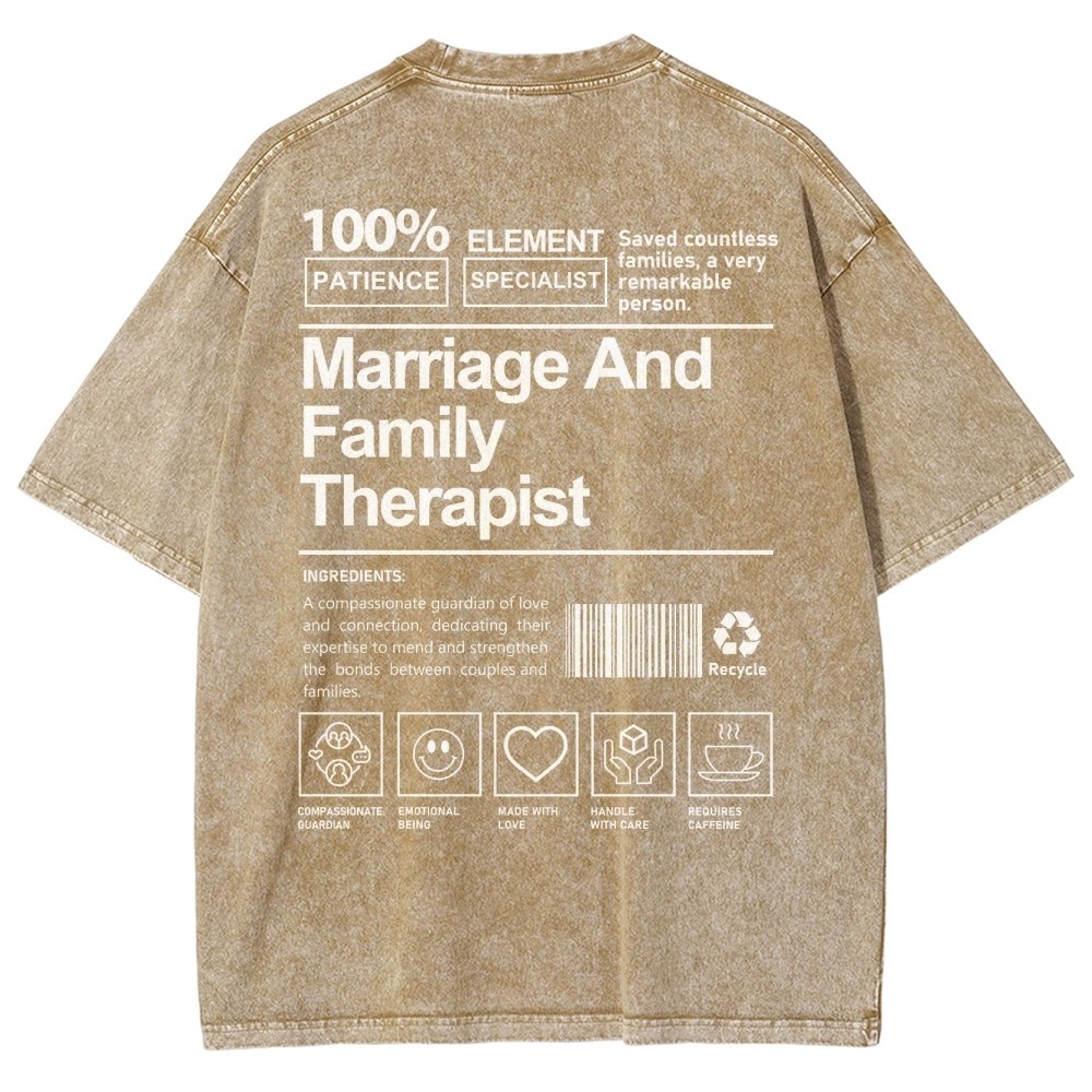 Marriage And Family Therapist Unisex Fit Washed T-Shirt-moweekender