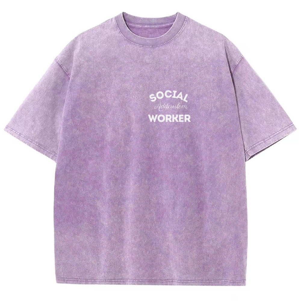 Social Worker Addcustom Unisex Fit Washed T-Shirt