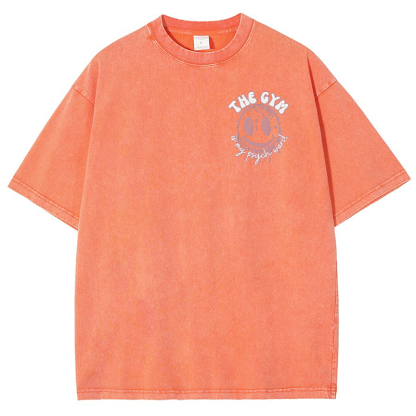 The Gym Is My Phych World Vintage Snowflake Washed T-Shirt-moweekender