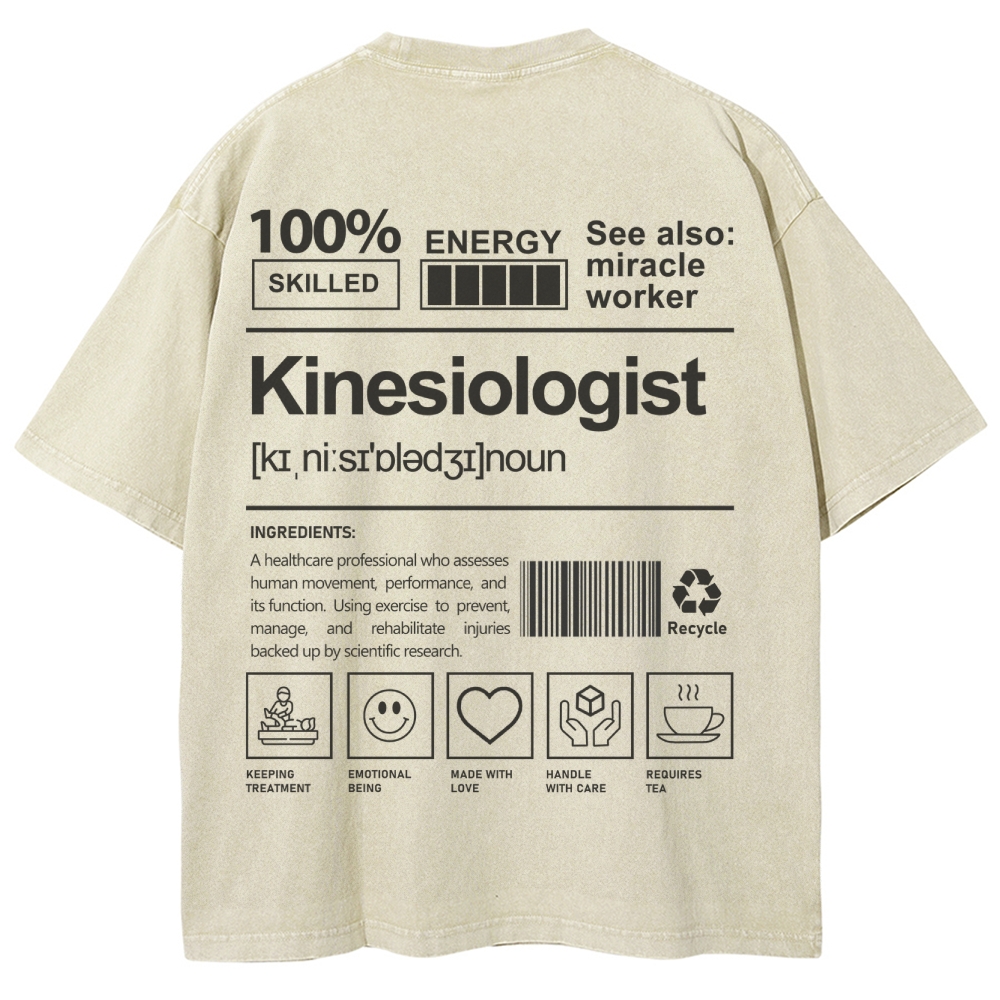 Kinesiologist Unisex Fit Washed T-Shirt-moweekender