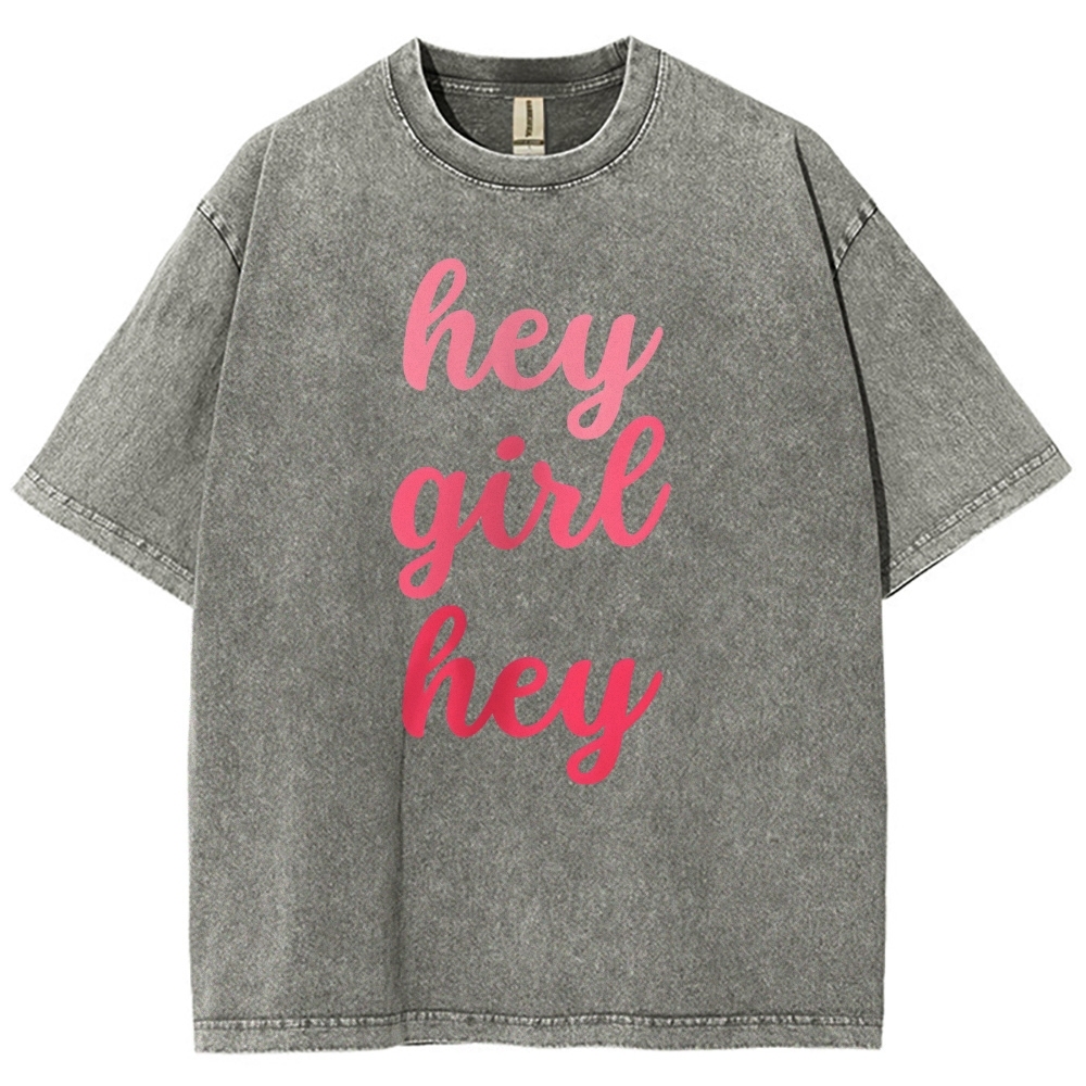 Hey Give Hey Unisex Fit Washed T-Shirt-moweekender