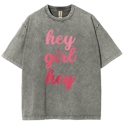 Hey Give Hey Unisex Fit Washed T-Shirt-moweekender