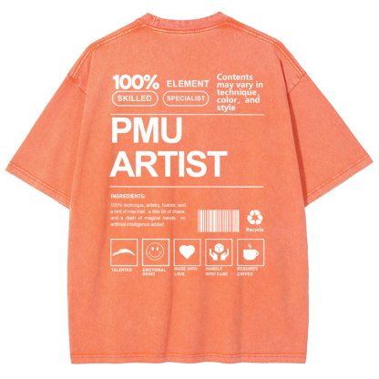 PMU Artist Unisex Fit Washed T-Shirt-moweekender