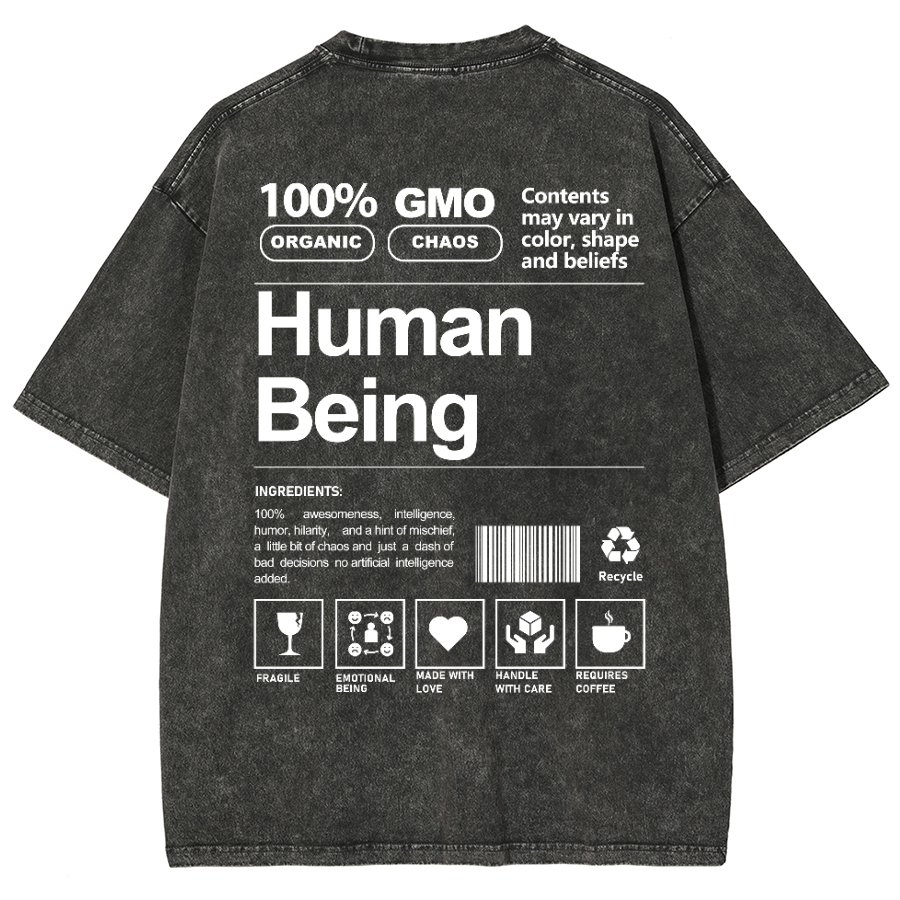 Human Being Unisex Fit Washed Oversized T-Shirt-moweekender