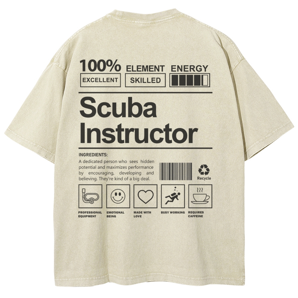 Scuba Instructor Unisex Fit Washed T-Shirt