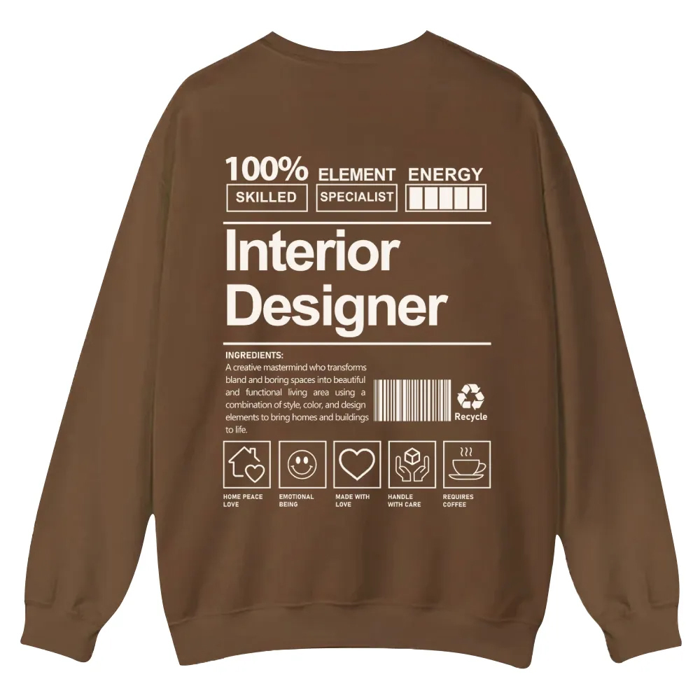 Interior Designer Printed Crew Neck Sweatshirt-moweekender