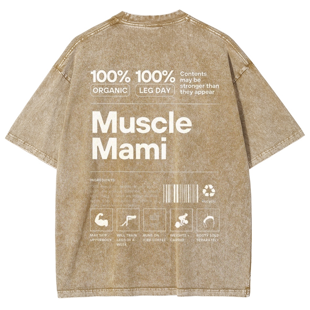 Muscle Mami Vintage Snowflake Washed T-Shirt-moweekender