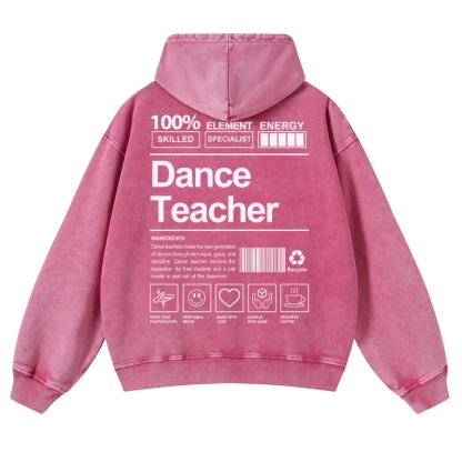 Dance Teacher Casual Washed Hoodie