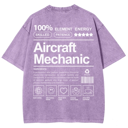 Aircraft Mechanic Unisex Fit Washed T-Shirt-moweekender