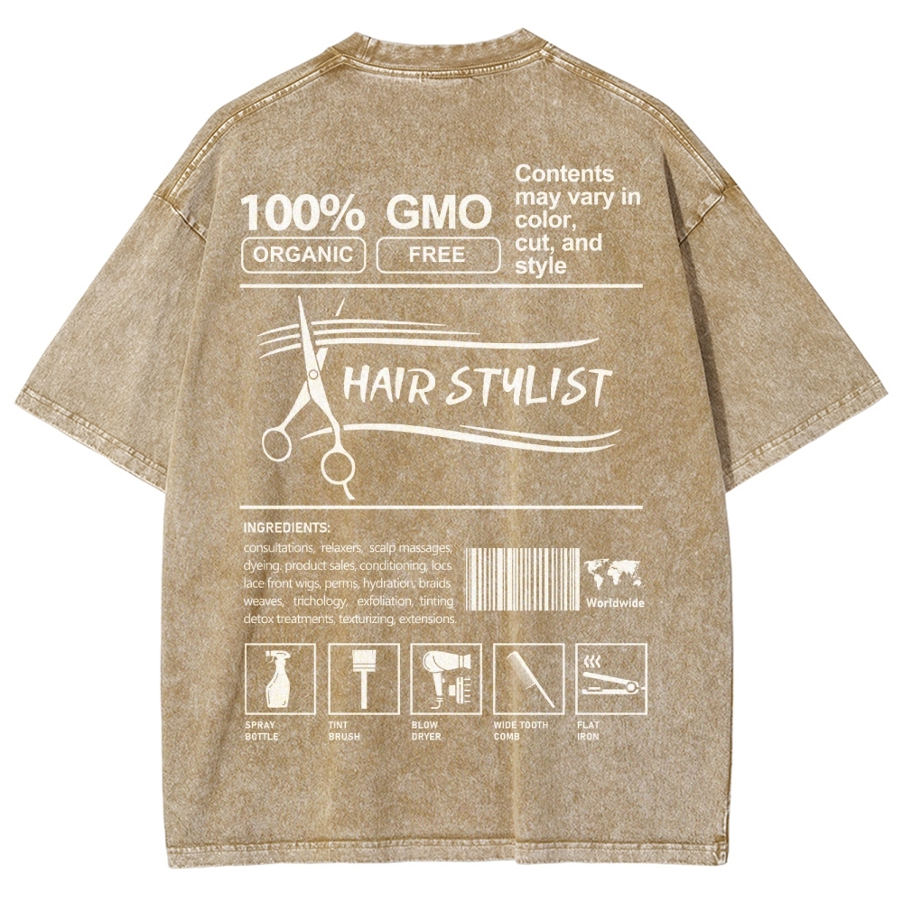 Hair Stylist Unisex Fit Washed T-Shirt-moweekender