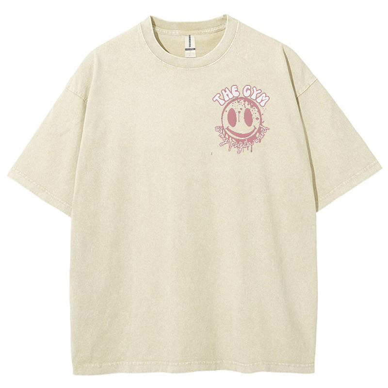 The Gym Is My Phych World Vintage Snowflake Washed T-Shirt-moweekender