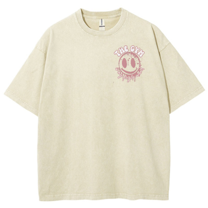 The Gym Is My Phych World Vintage Snowflake Washed T-Shirt-moweekender